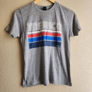 Light gray unisex 'Merica short sleeve shirt Size Youth Large